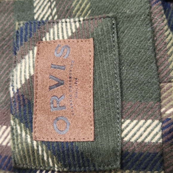 ORVIS Men’s Heavyweight Two Pocket Long Sleeve Flannel Button Down - Medium - Picture 3 of 5
